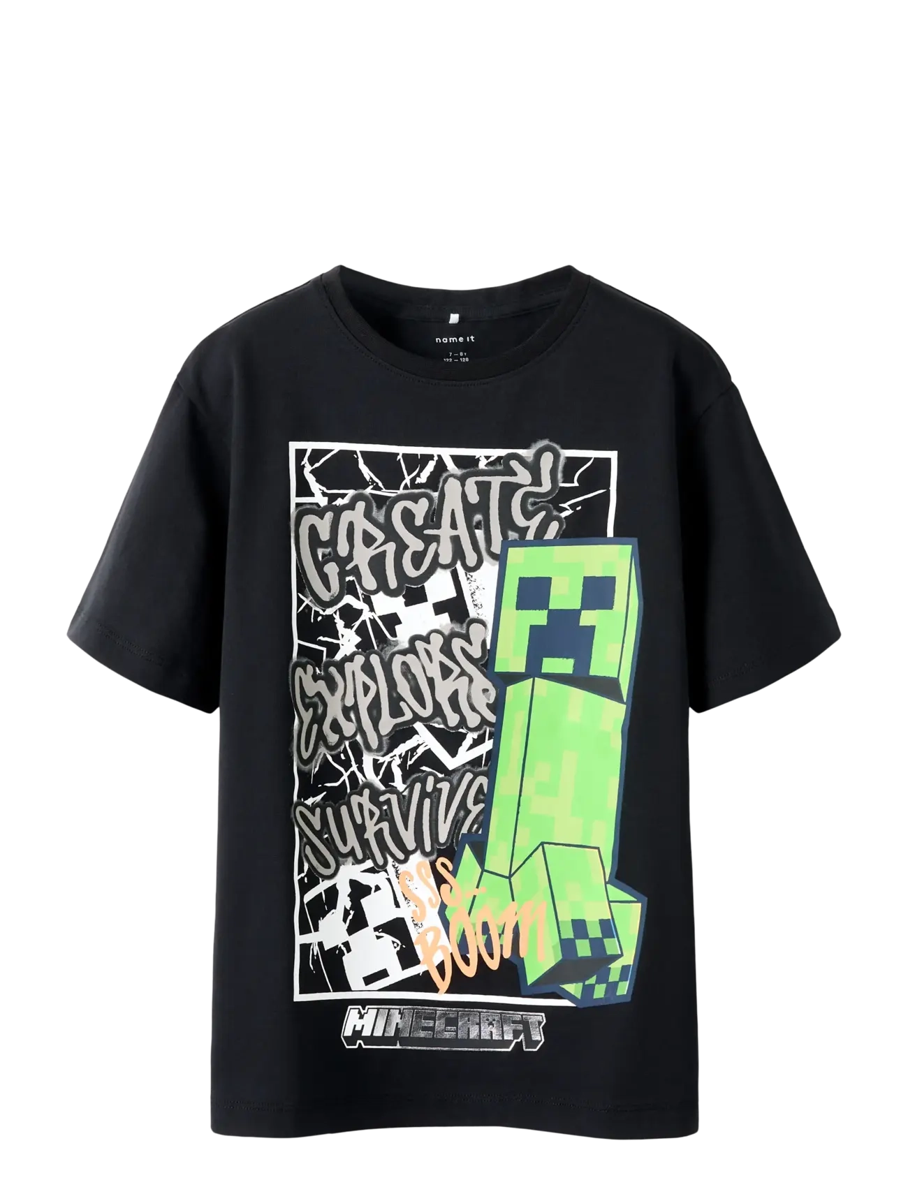 NAME IT Nkmmase Minecraft Ss Nreg Oberteil Noos Bfu Schwarz - 116 - Kinder