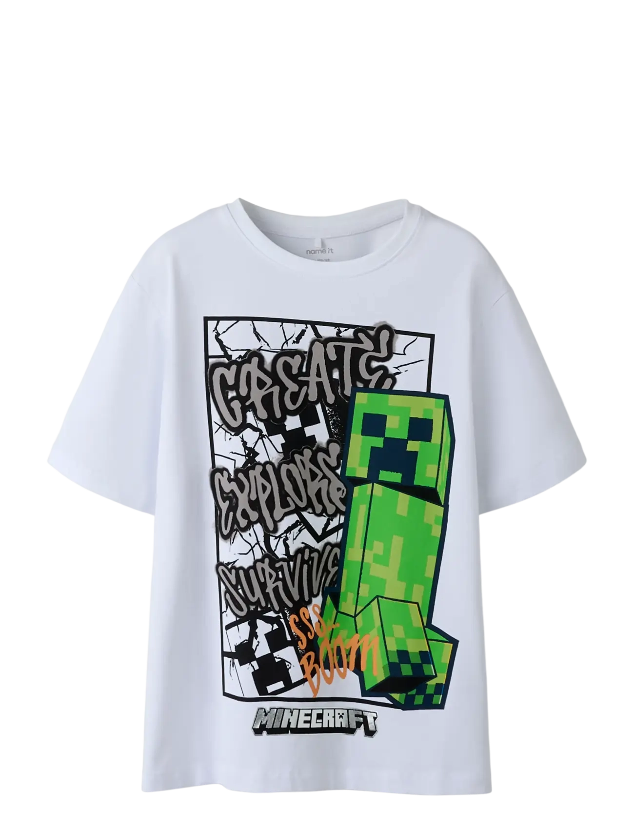 NAME IT Nkmmase Minecraft Ss Nreg Oberteil Noos Bfu Weiß - 116 - Kinder