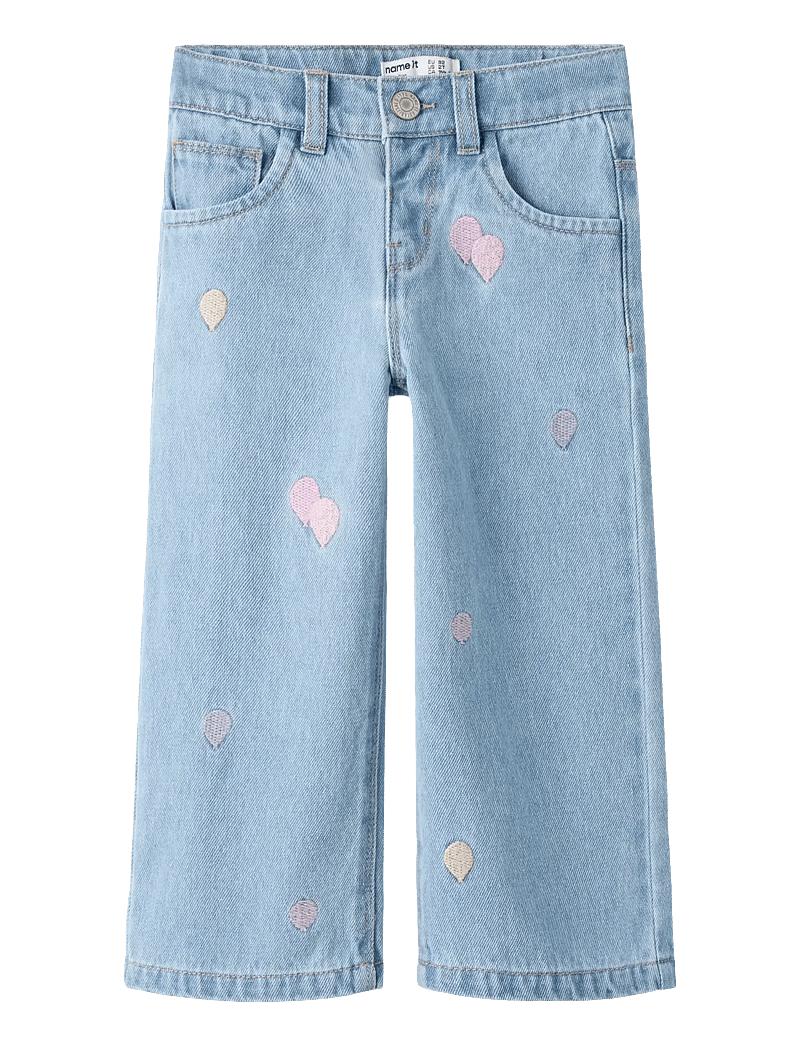name it - NMFROSE WIDE EMB JEANS 4999-ZA - laia säärega teksad - medium blue denim - 1