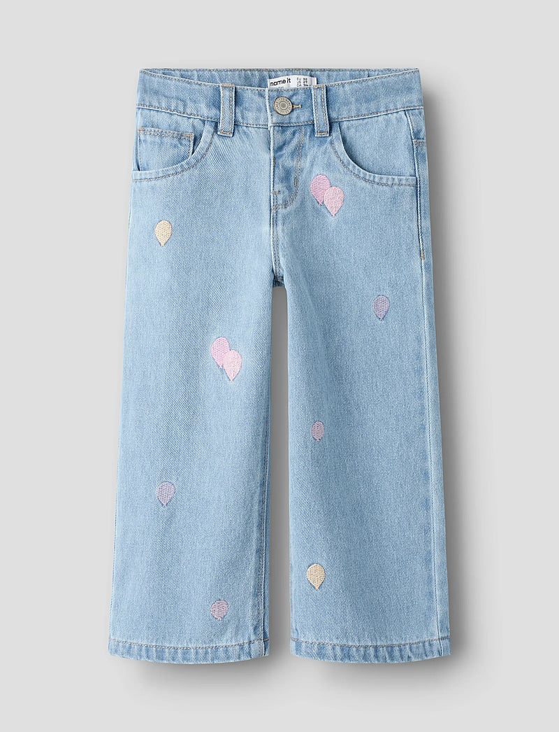 name it - NMFROSE WIDE EMB JEANS 4999-ZA - laia säärega teksad - medium blue denim - 0