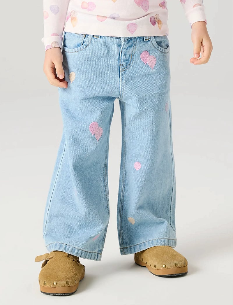 name it - NMFROSE WIDE EMB JEANS 4999-ZA - laia säärega teksad - medium blue denim - 5