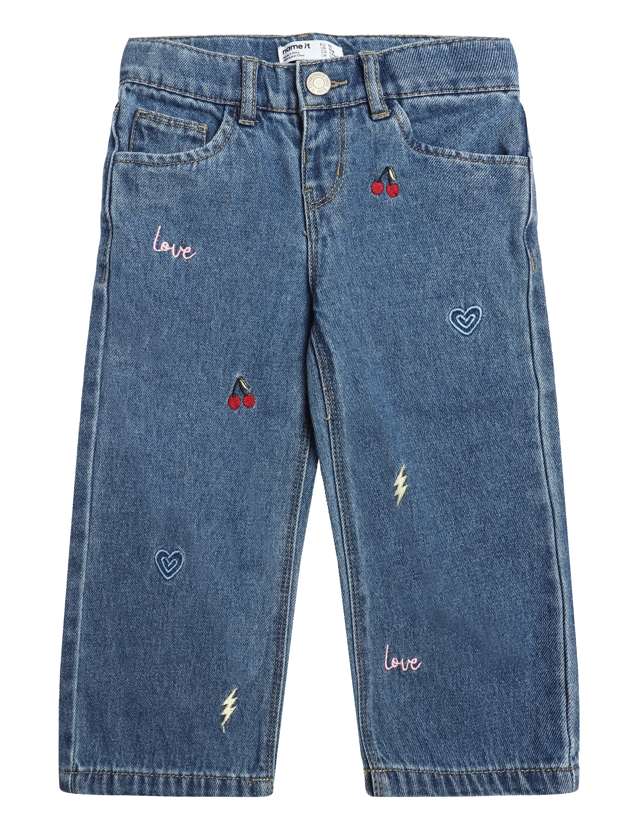 name it NMFROSE WIDE EMB JEANS 4999-ZA - Name it - MEDIUM BLUE DENIM / blue