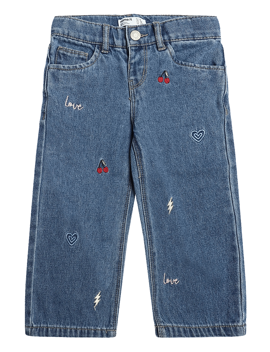 name it - NMFROSE WIDE EMB JEANS 4999-ZA - hosen mit weitem bein - medium blue denim - 0