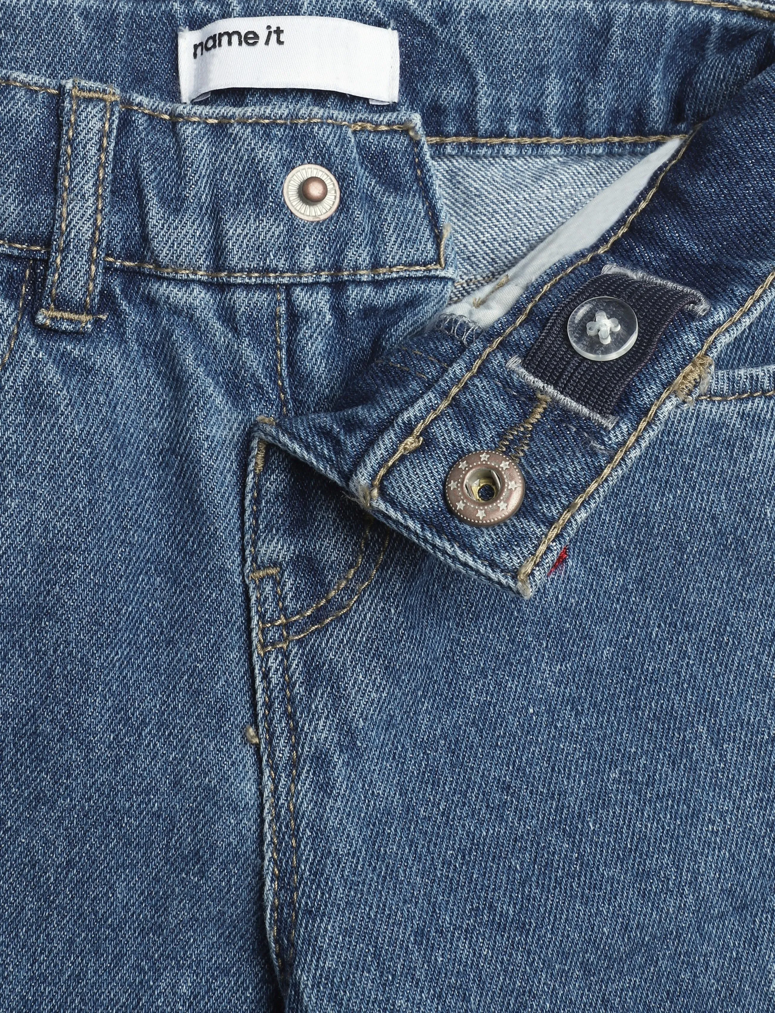 name it - NMFROSE WIDE EMB JEANS 4999-ZA - hosen mit weitem bein - medium blue denim - 2