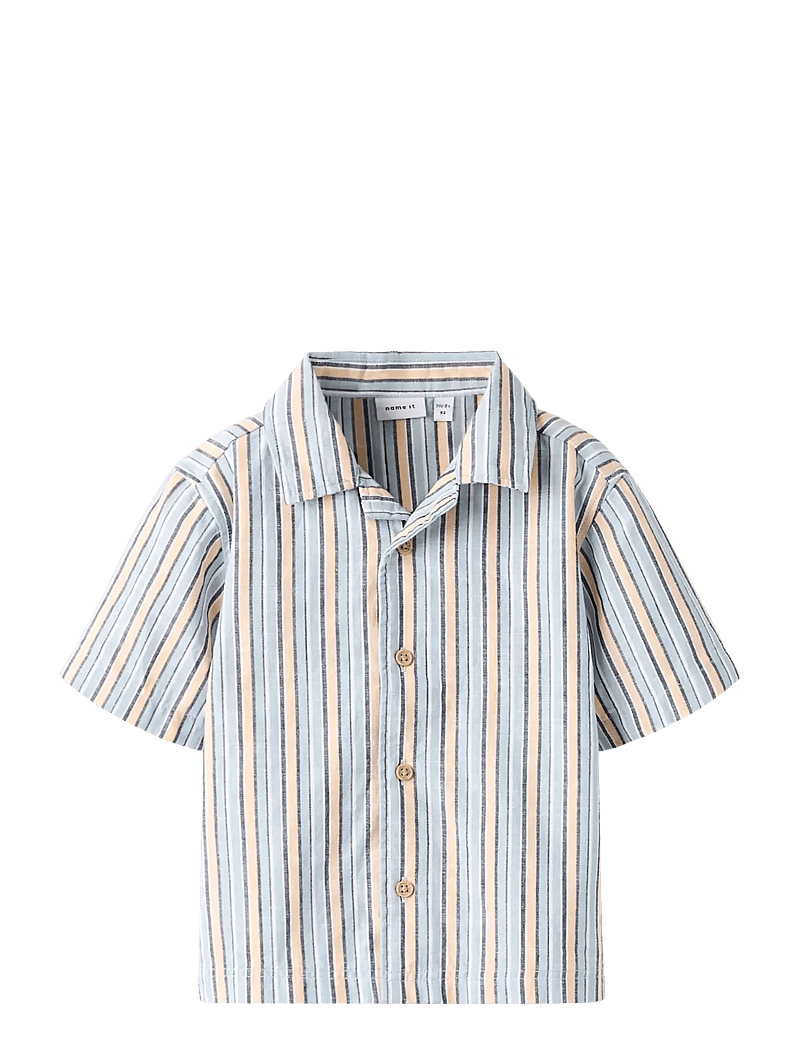 name it - NMMFIORE SS NREG SHIRT - kortärmade skjortor - blue fog - 0