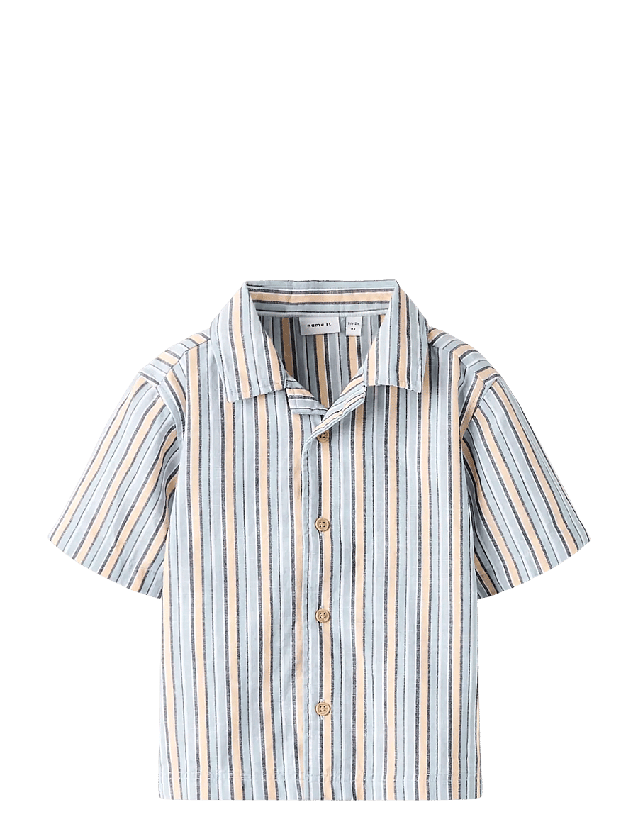 name it - NMMFIORE SS NREG SHIRT - kortärmade skjortor - blue fog - 0