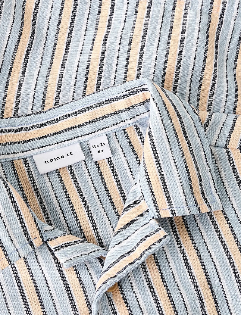 name it - NMMFIORE SS NREG SHIRT - kortärmade skjortor - blue fog - 4