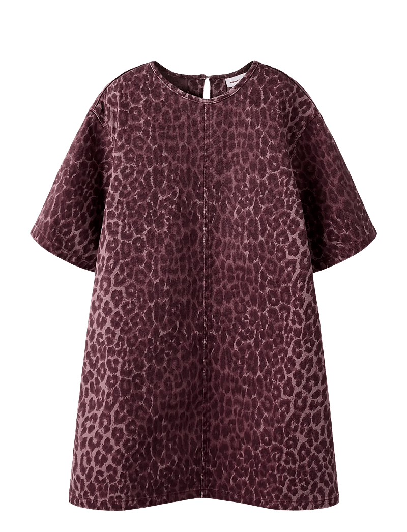 name it - NKFLEO TWILL DRESS 4002-TD - kortærmede hverdagskjoler - burgundy - 0