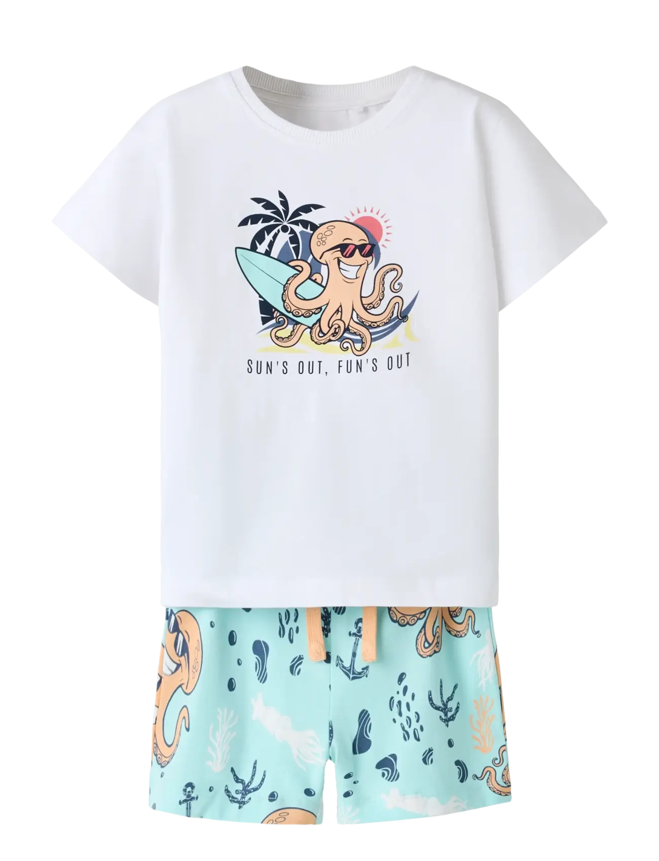 name it NMMFLAZ SS NREG TOP SET BOX - Bébé 44-92 - BRIGHT WHITE / multi