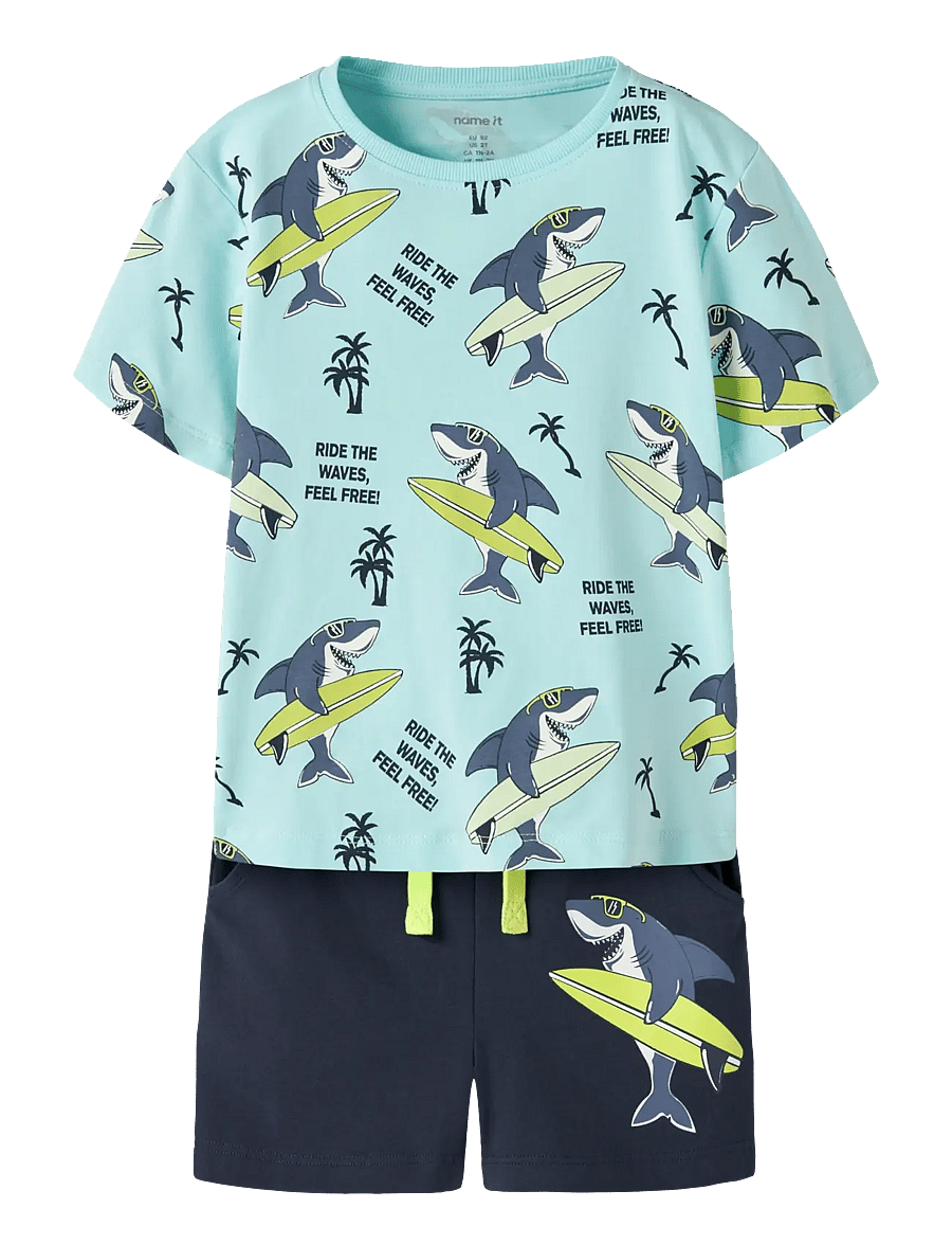 name it - NMMFLAZ SS NREG TOP SET BOX - sets mit kurzärmeligem t-shirt - limpet shell - 0