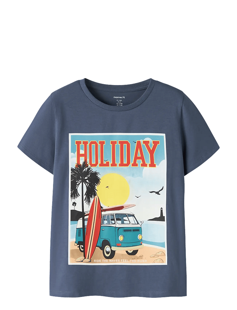 name it - NKMFIVIL SS TOP BOX - kortærmede t-shirts - vintage indigo - 0