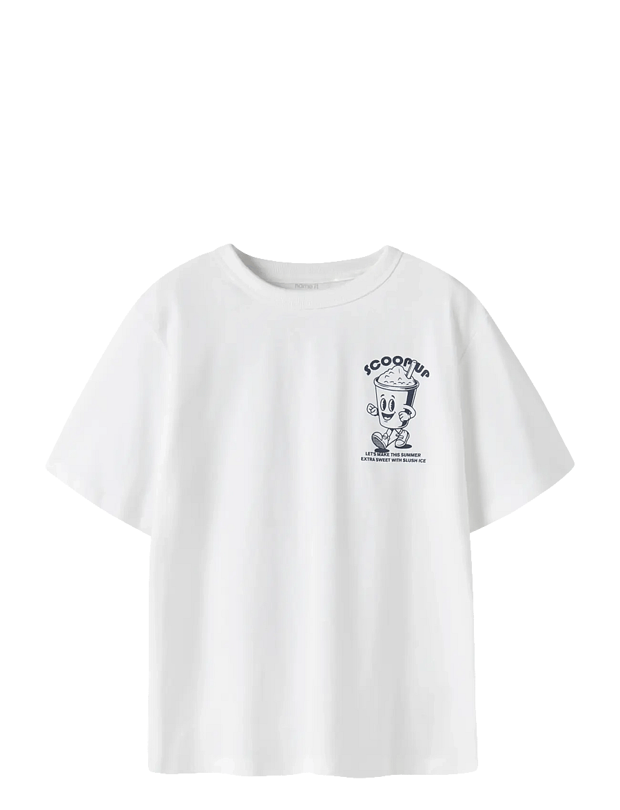 name it - NKMFLORIAN SS NREG TOP BOX - kurzärmelige - bright white - 0