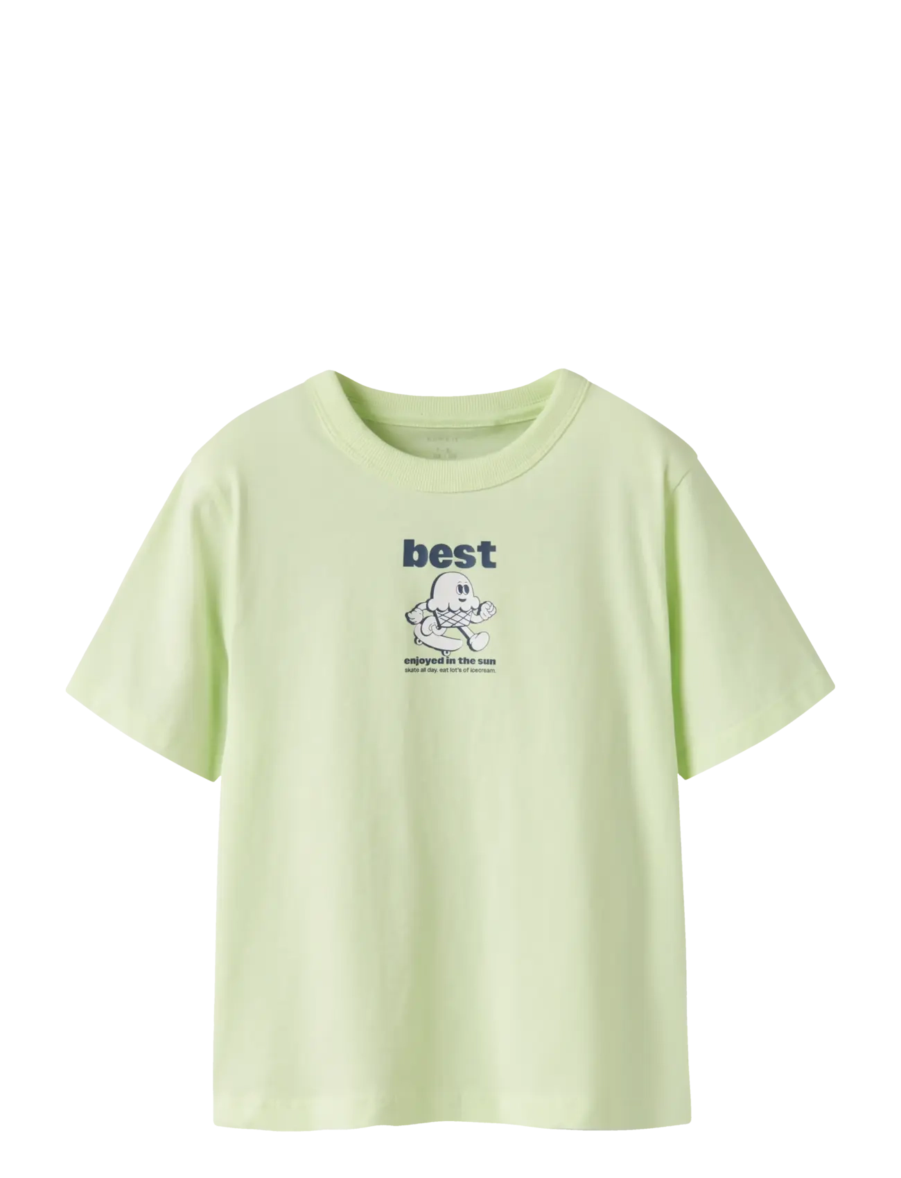 name it Nkmflorian Ss Nreg Top Box, 122-128, Green, T-Shirts > Kortærmede, Børn