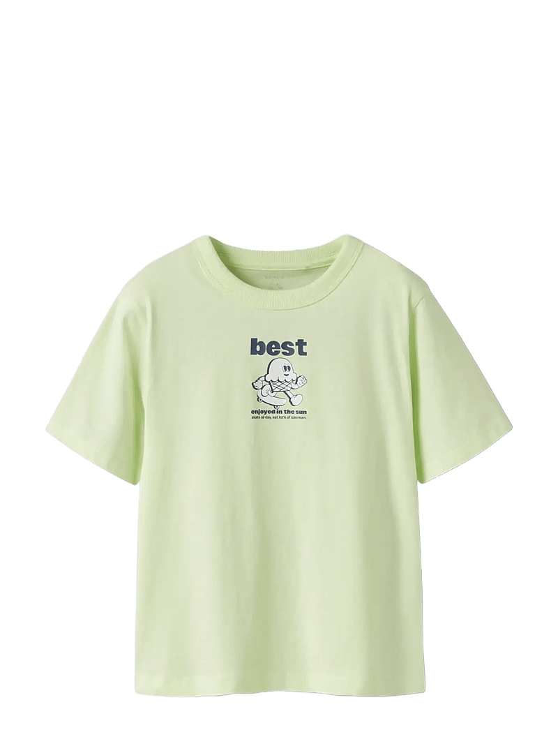 name it - NKMFLORIAN SS NREG TOP BOX - lühikeste varrukatega t-särgid - lime cream - 2