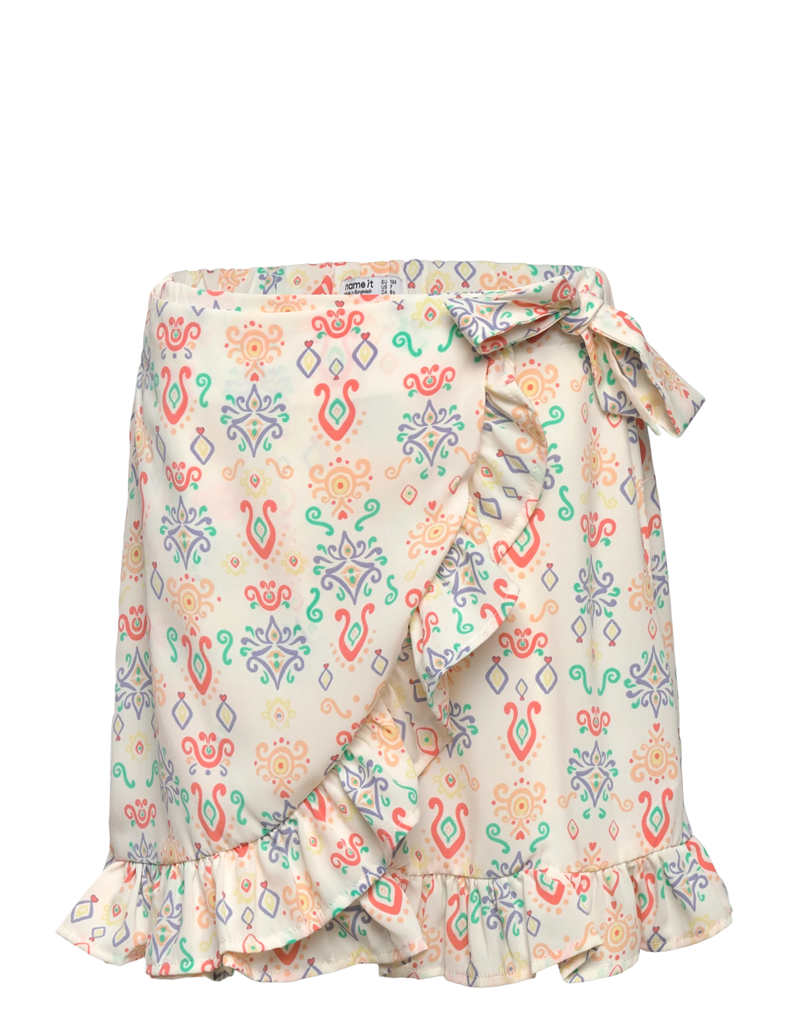 name it Nkfvinaya Wrap Skirt, 122, Röcke, Weiß - Short Kinder