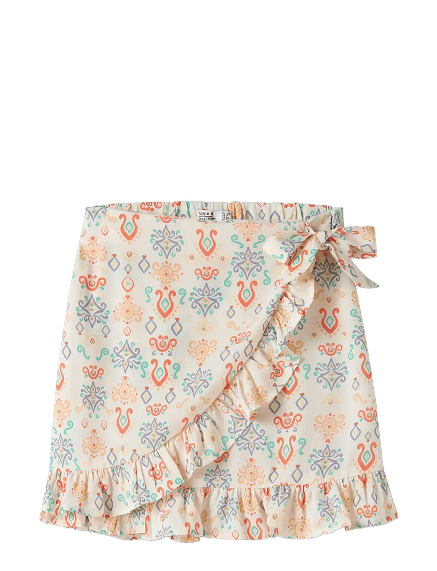 name it - NKFVINAYA WRAP SKIRT - miniseelikud - white alyssum - 2