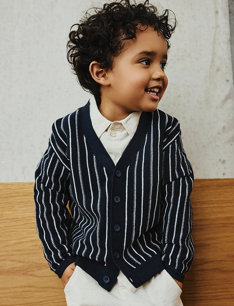 name it - NMMFEKU LS LOOSE KNIT CARD - cardigans - navy blazer - 3