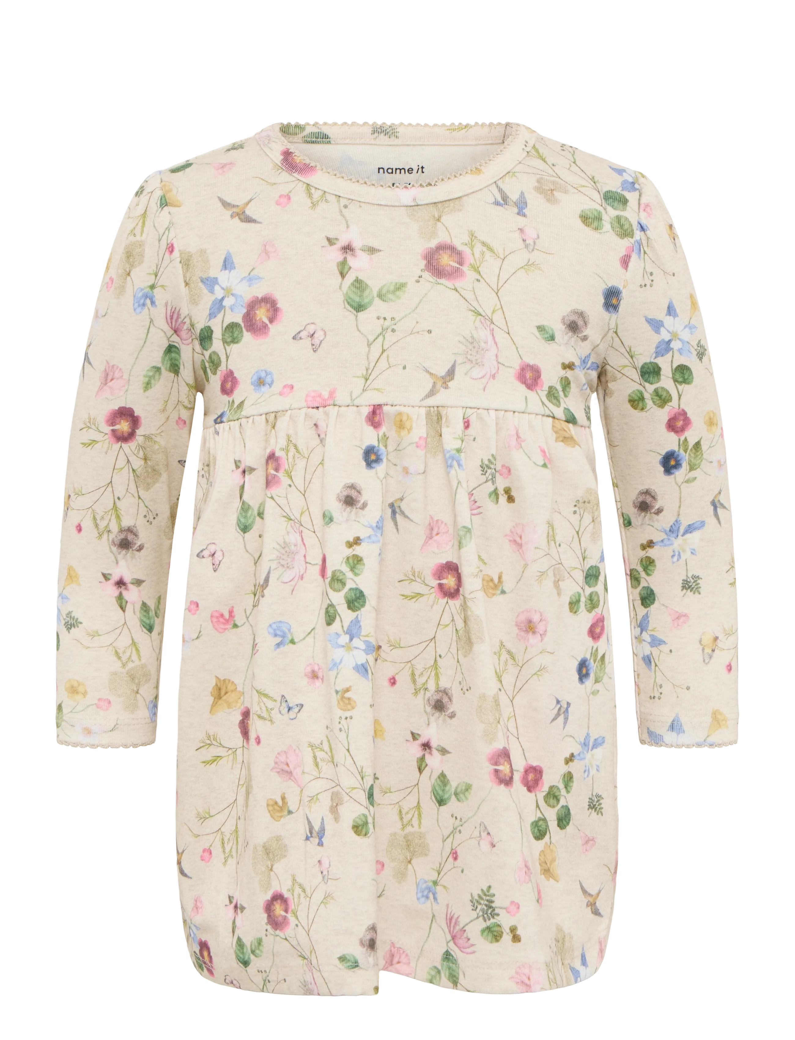 name it - NBFFALCA LS DRESS - long-sleeved baby dresses - peyote melange - 0