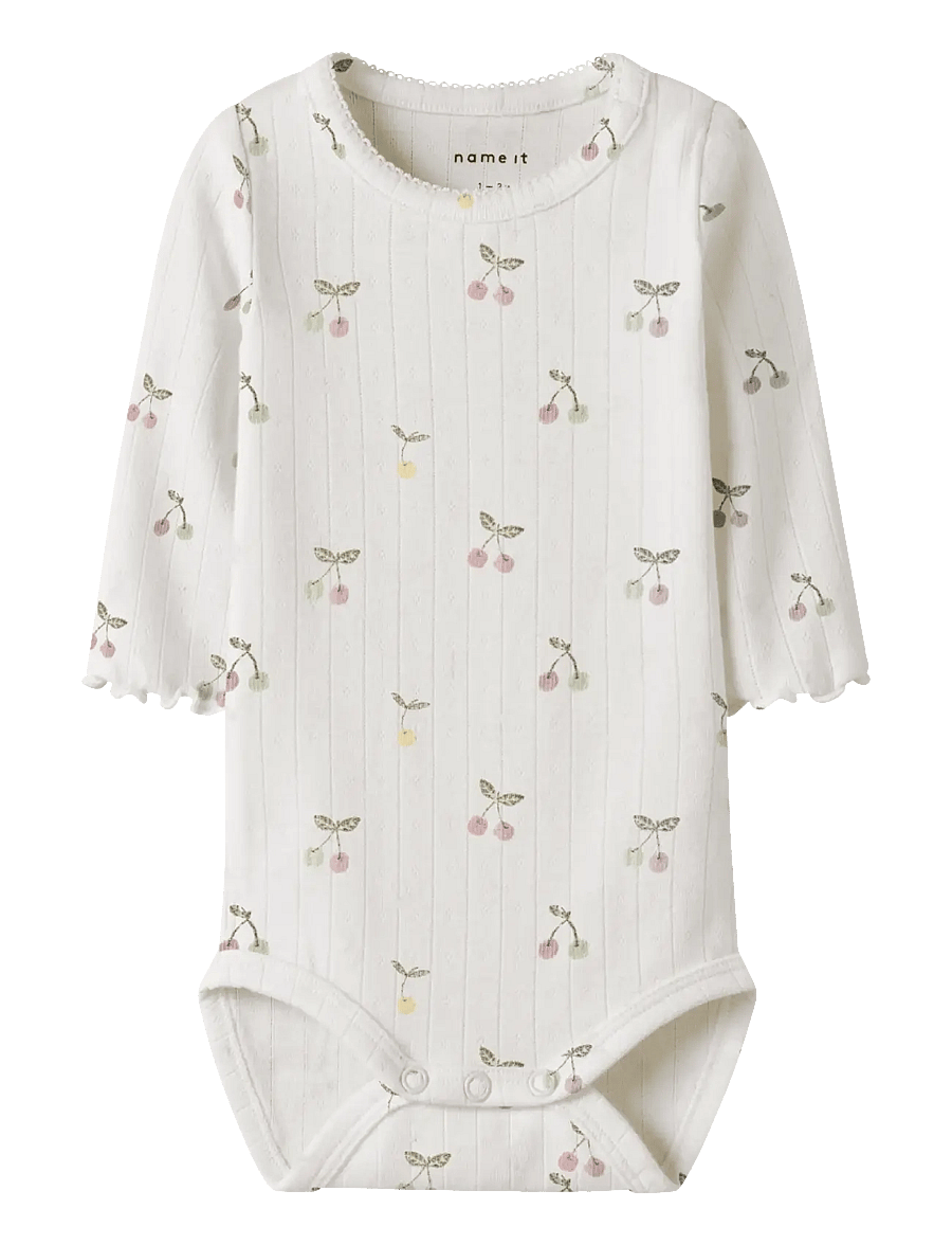 name it - NBFFICHERRY LS BODY - langärmelige bodys - cloud dancer - 0