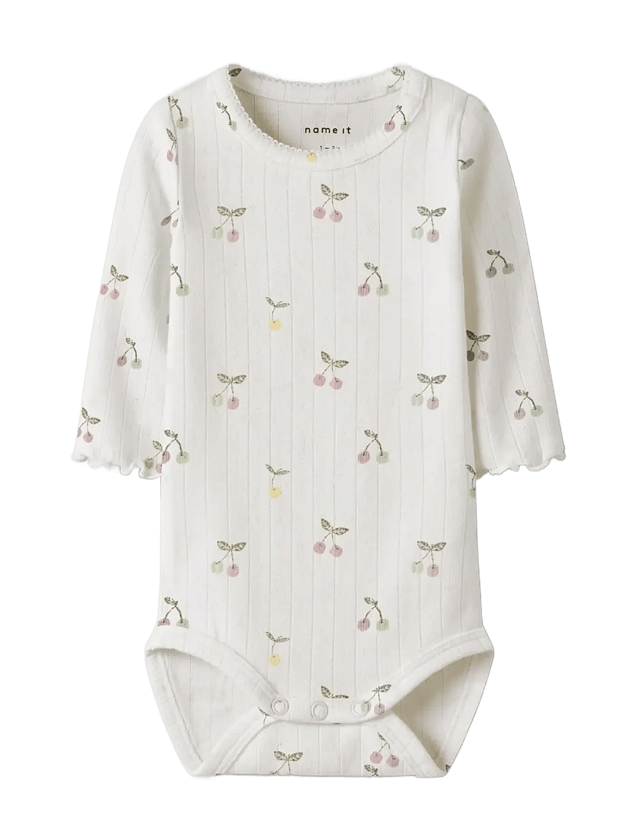 name it - NBFFICHERRY LS BODY - langärmelige bodys - cloud dancer - 2