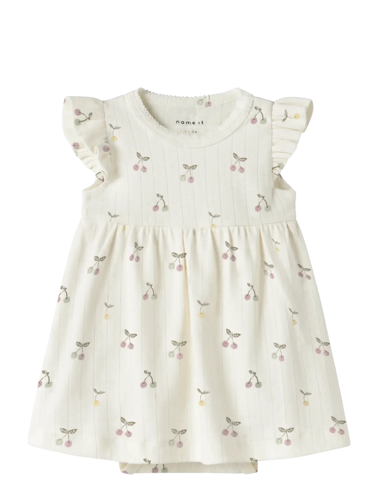 name it Nbfficherry Capsl Bodydress, 50, Baby Dresses, Creme - Short-sleeved Kinder