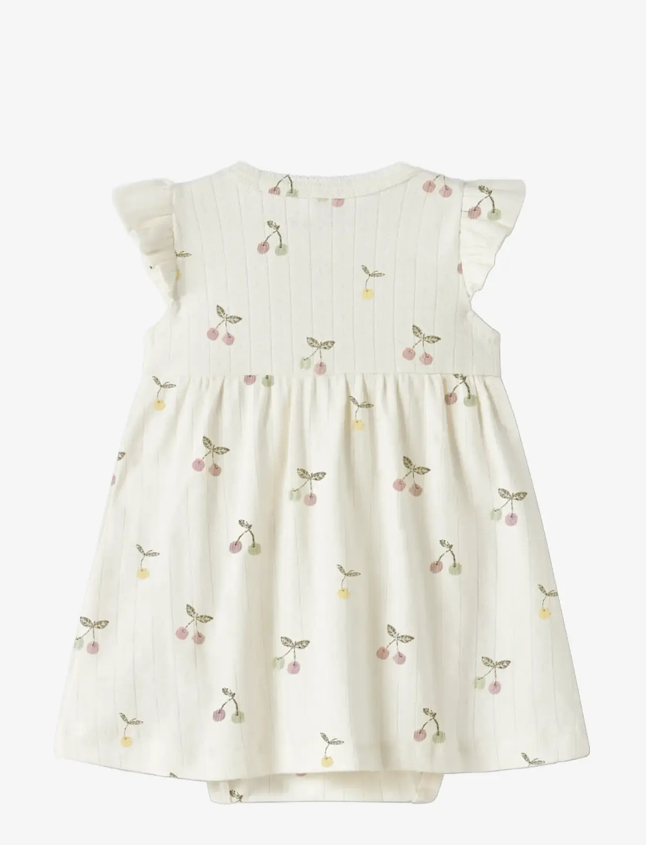 name it - NBFFICHERRY CAPSL BODYDRESS - kūdikių suknelės trumpomis rankovėmis - cloud dancer - 1