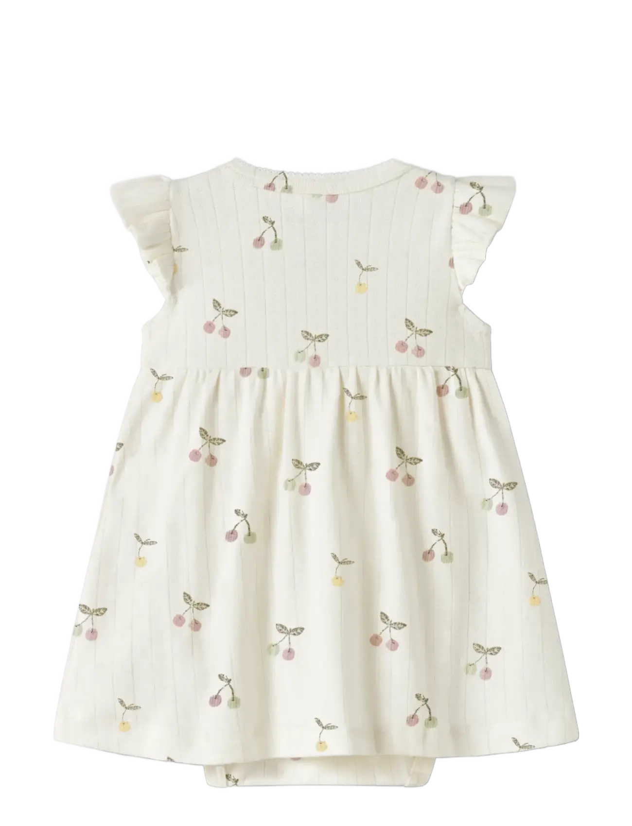 name it - NBFFICHERRY CAPSL BODYDRESS - lühikeste varrukatega beebi kleidid - cloud dancer - 1