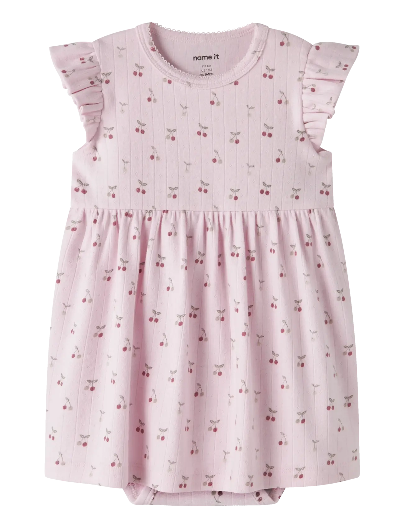 name it Nbfficherry Capsl Bodydress, 68, Baby Dresses, Rosa - Short-sleeved Kinder
