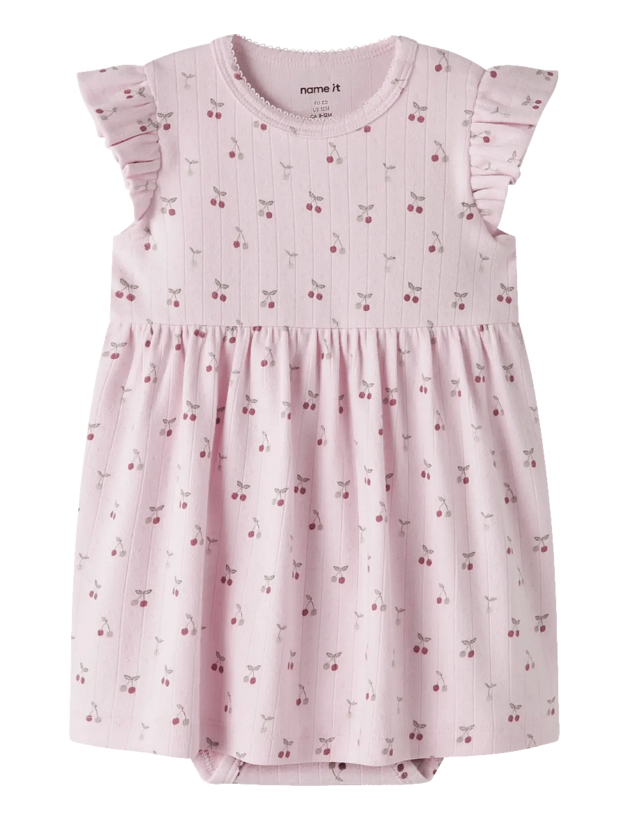 name it - NBFFICHERRY CAPSL BODYDRESS - kortærmede babykjoler - cradle pink - 0