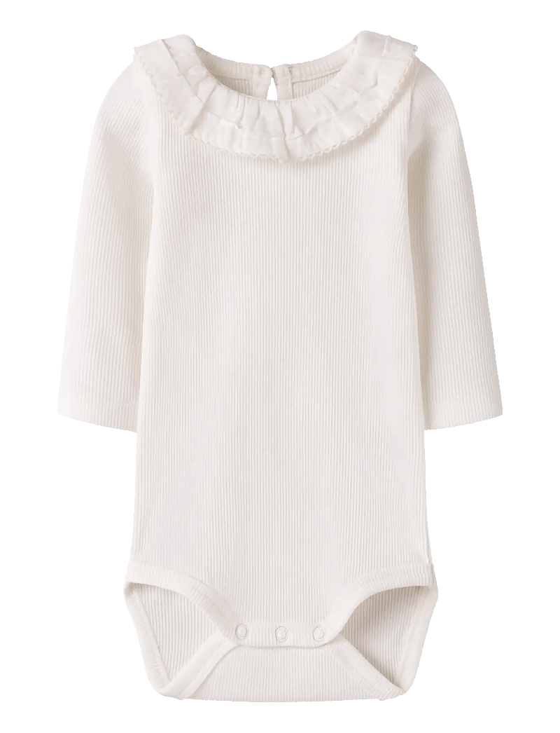 name it - NBFFLORIS LS BODY - langærmede bodyer - cloud dancer - 0