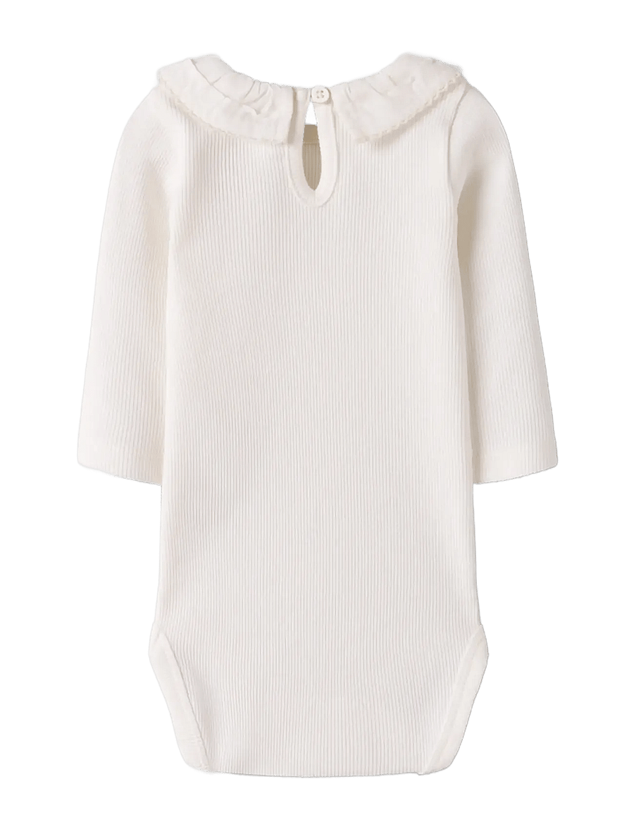 name it - NBFFLORIS LS BODY - pitkähihaiset bodyt - cloud dancer - 1