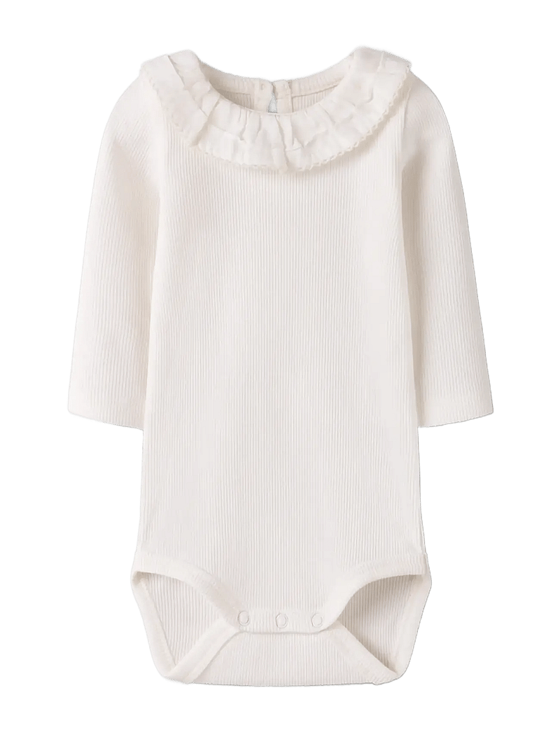 name it - NBFFLORIS LS BODY - langærmede bodyer - cloud dancer - 2