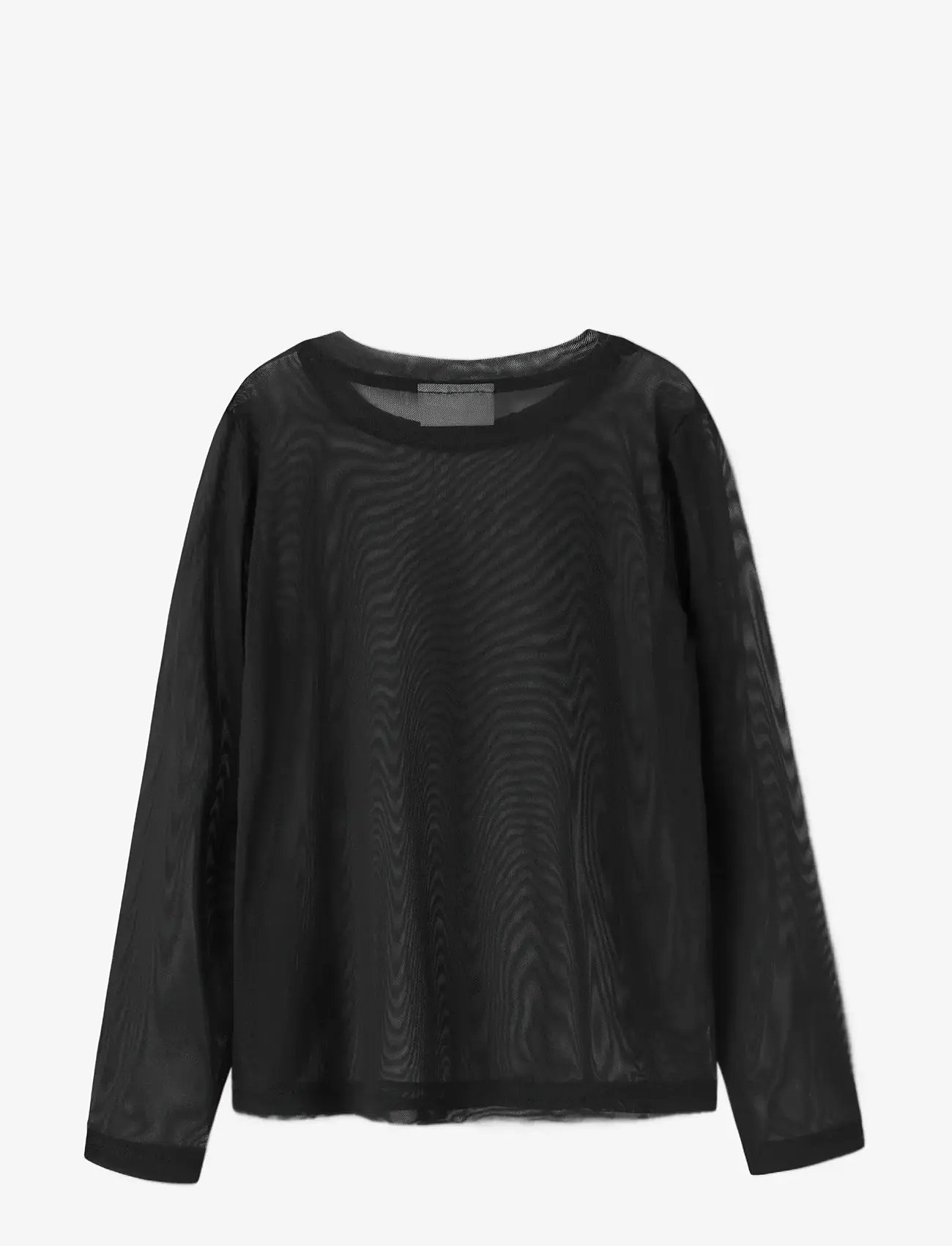name it - NKFROPHELIA LS MESH TOP - langærmede t-shirts - black - 2