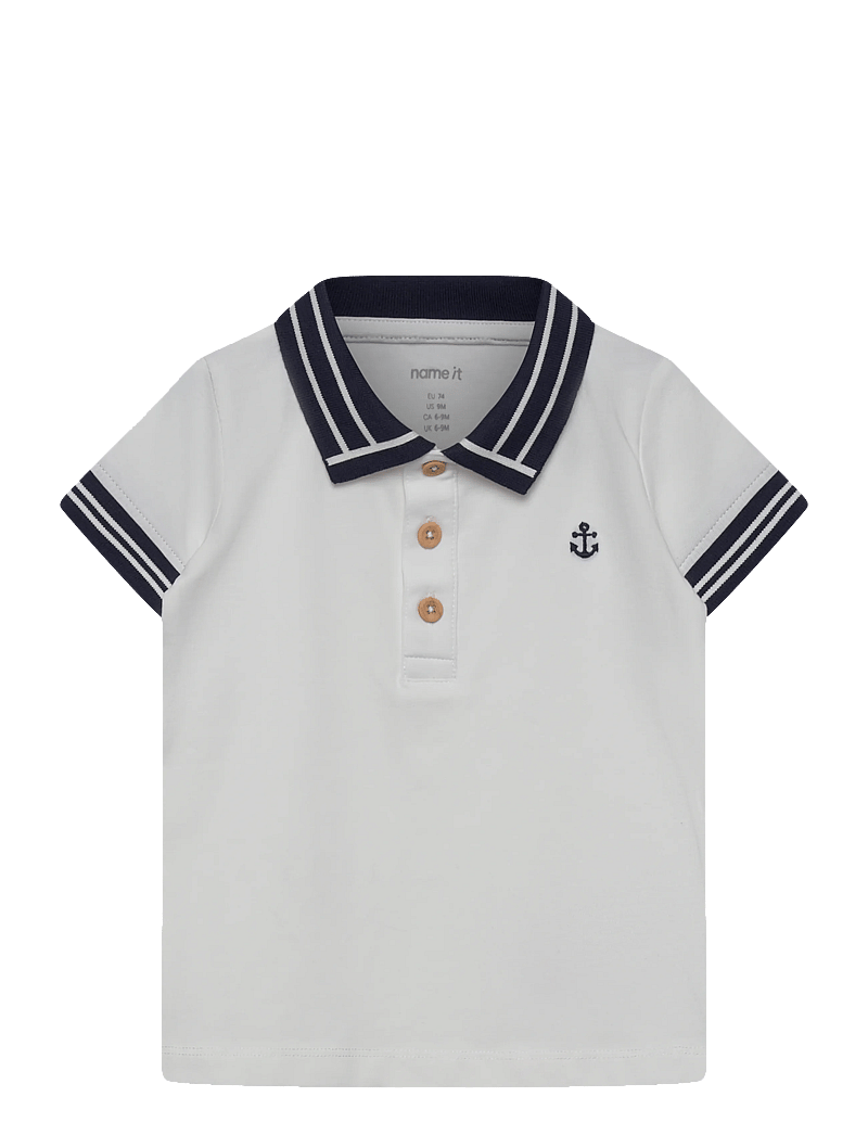 name it - NBMFLIP SS POLO TOP - kortærmede poloer - cloud dancer - 0