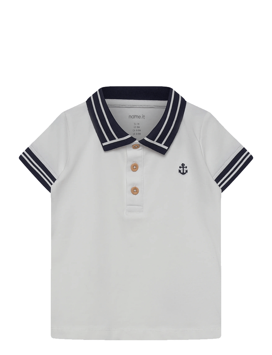 name it - NBMFLIP SS POLO TOP - kurzärmelig - cloud dancer - 0