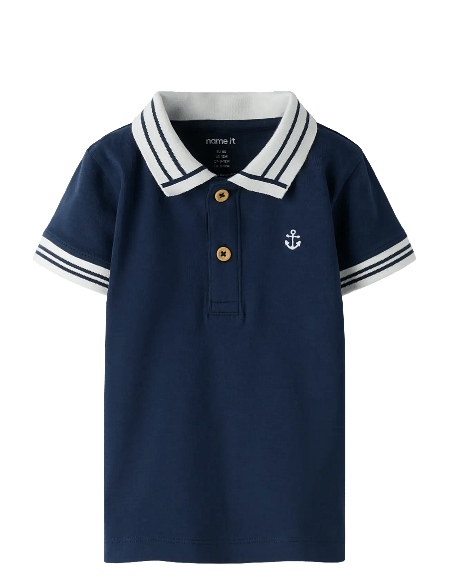 name it - NBMFLIP SS POLO TOP - kurzärmelig - navy blazer - 0