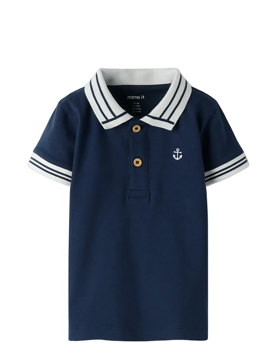 name it - NBMFLIP SS POLO TOP - kurzärmelig - navy blazer - 2