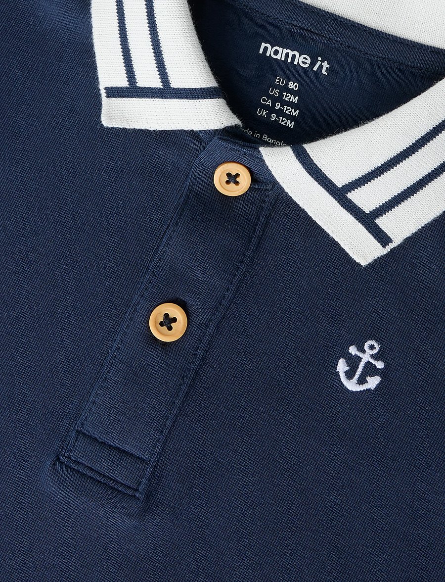 name it - NBMFLIP SS POLO TOP - kurzärmelig - navy blazer - 3