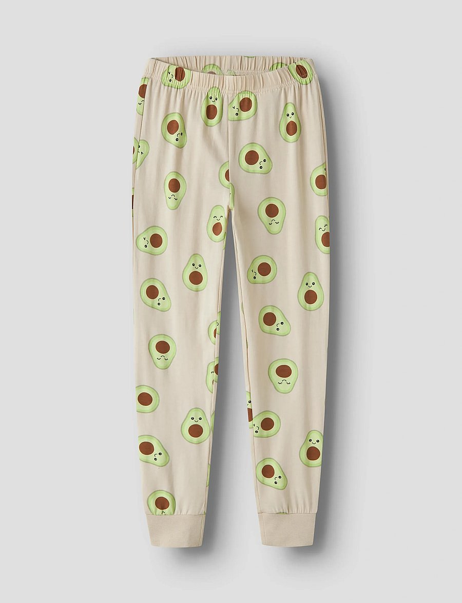 name it - NKFNIGHTSET OATMEAL AVOCADO NOOS - pyjama-sets - oatmeal - 3