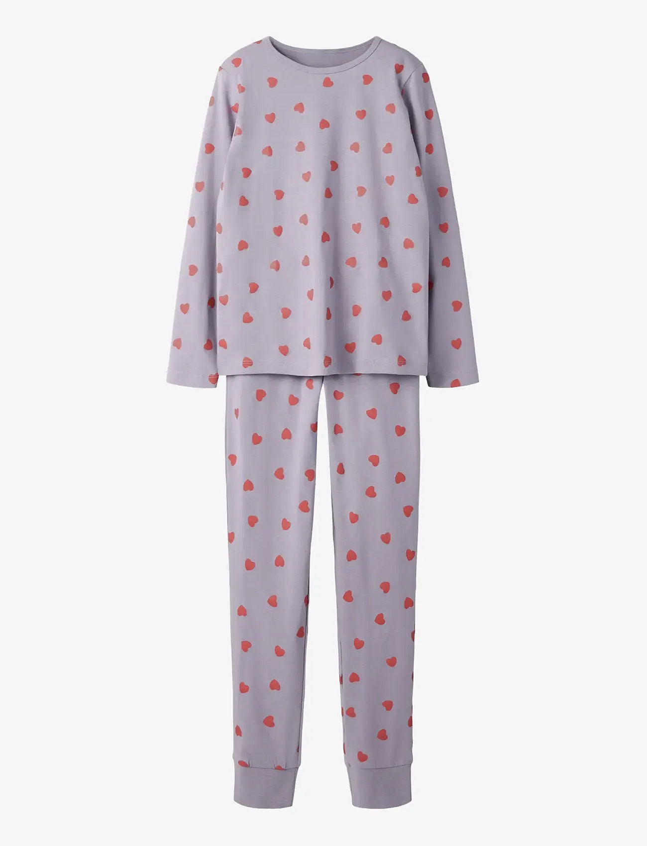 name it - NKFNIGHTSET LAVENDER HEARTS NOOS - pyjamassæt - lavender gray - 1