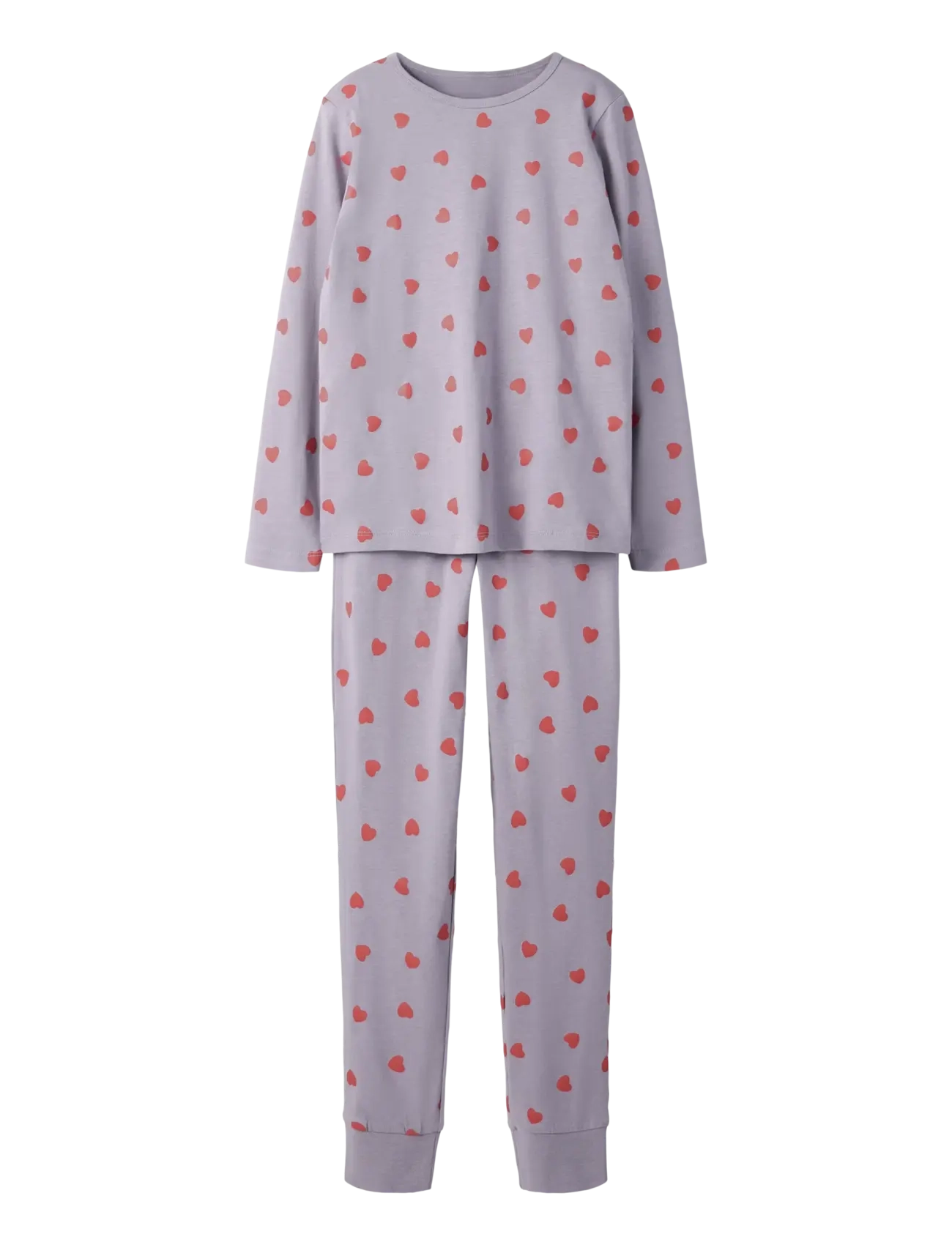 name it NKFNIGHTSET LAVENDER HEARTS NOOS - Kids 98-134 - LAVENDER GRAY / purple