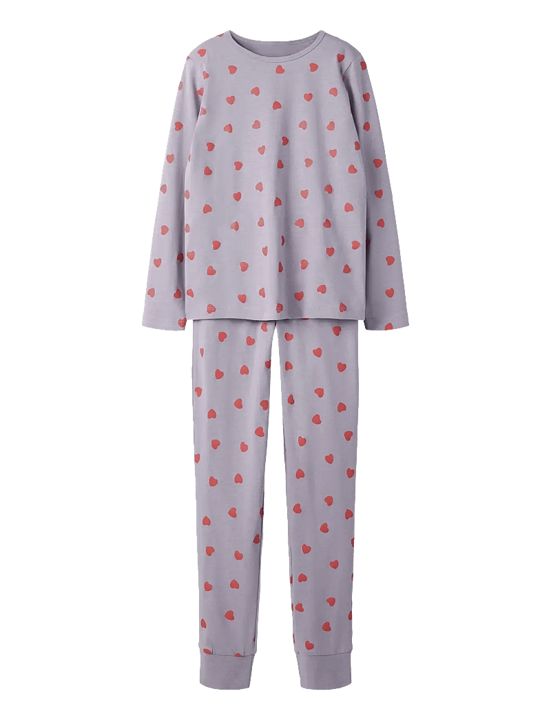 name it - NKFNIGHTSET LAVENDER HEARTS NOOS - pyjamassæt - lavender gray - 1