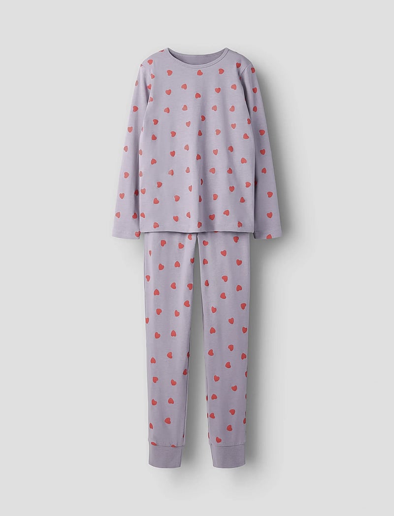 name it - NKFNIGHTSET LAVENDER HEARTS NOOS - pyjamassæt - lavender gray - 0