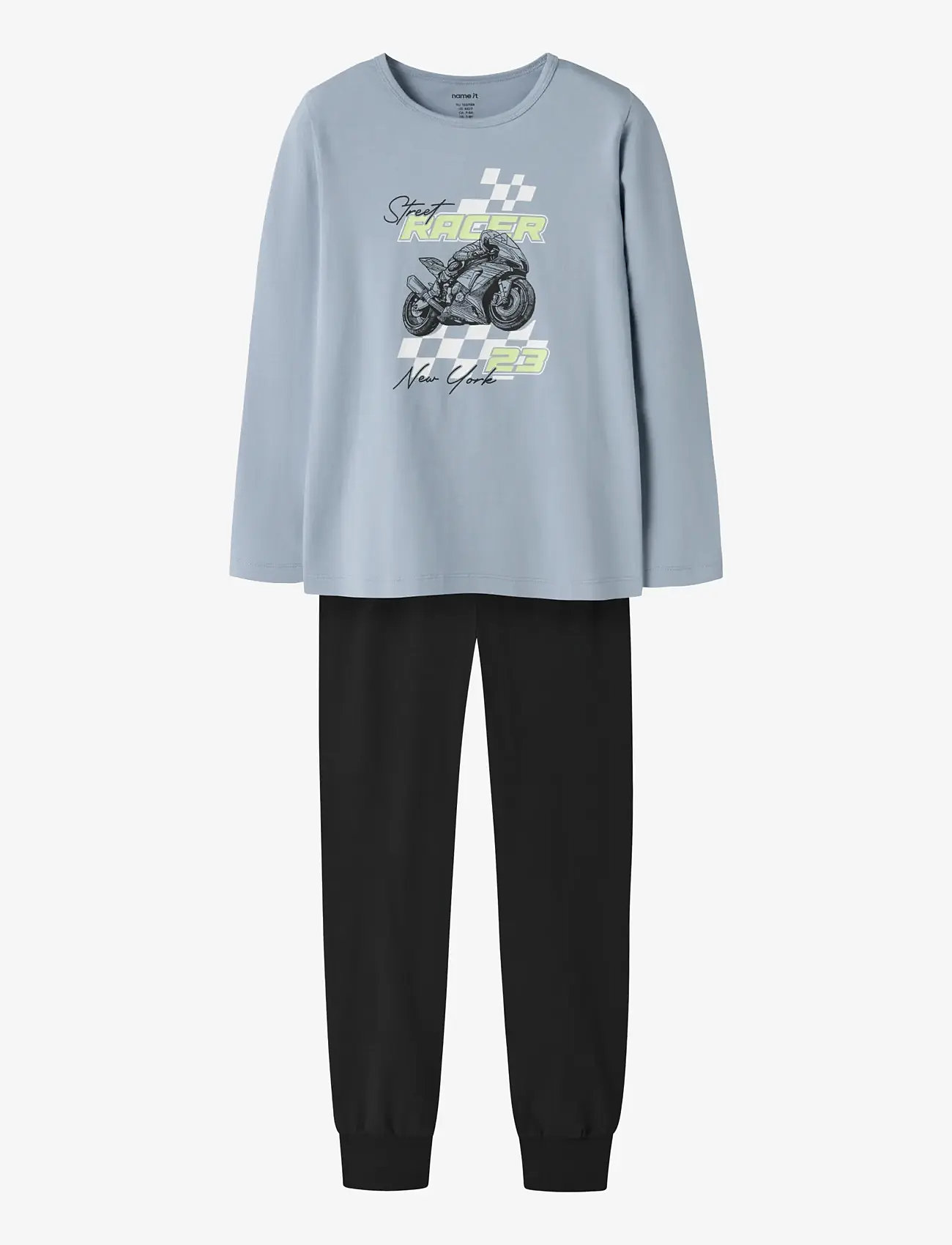 name it - NKMNIGHTSET DUSTY RACER NOOS - pyjamassæt - dusty blue - 1