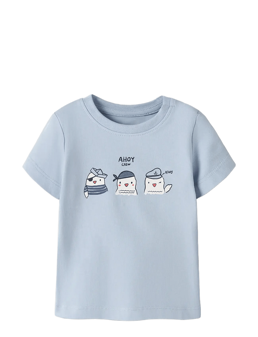 name it - NBMFALLON SS TOP BOX - kurzärmelige - blue fog - 2