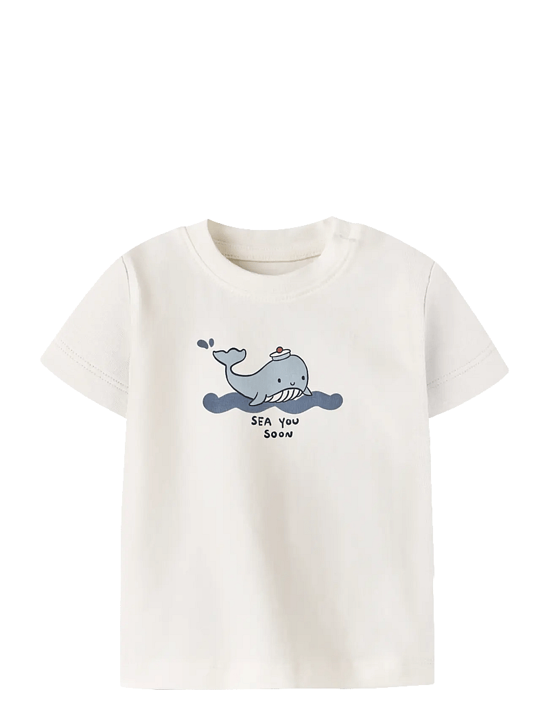 name it - NBMFALLON SS TOP BOX - kurzärmelige - cloud dancer - 0