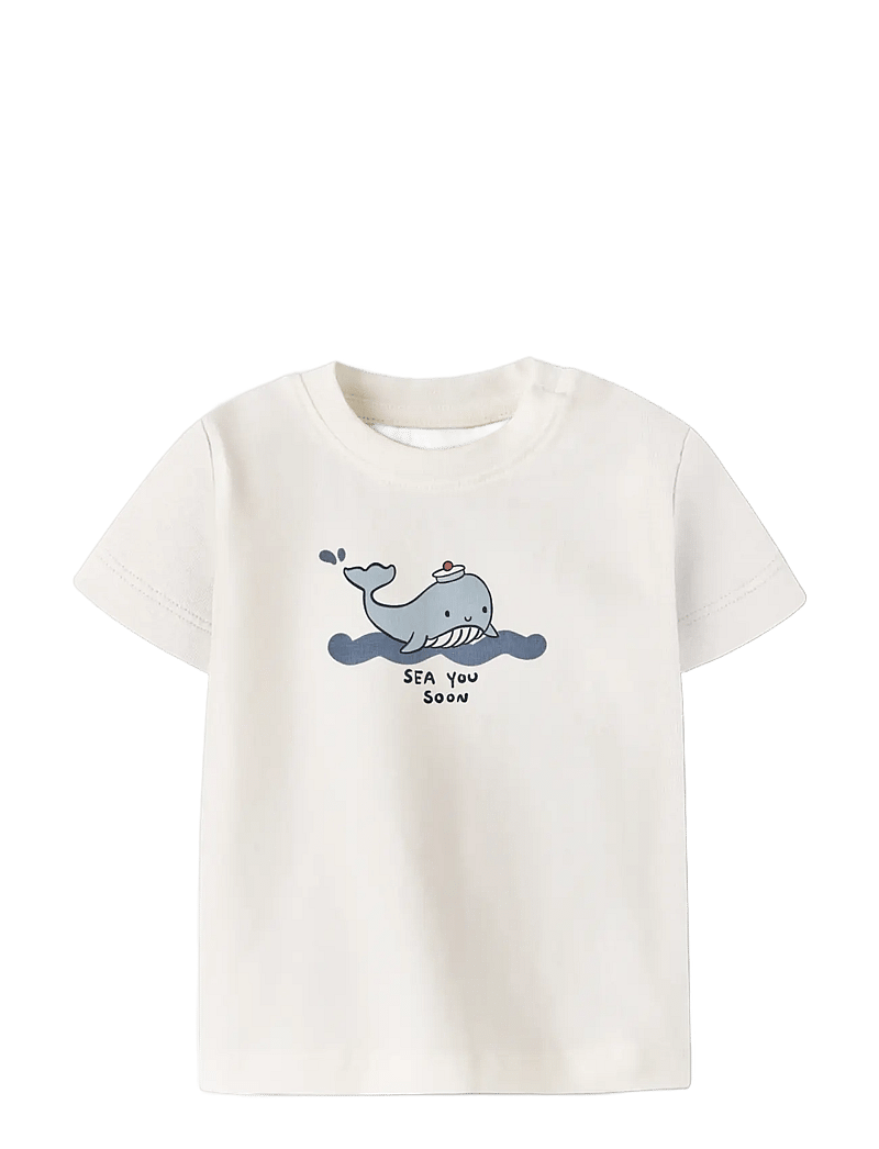 name it - NBMFALLON SS TOP BOX - kurzärmelige - cloud dancer - 3