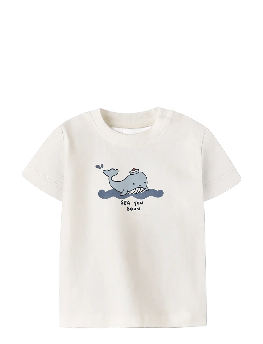 name it - NBMFALLON SS TOP BOX - kurzärmelige - cloud dancer - 3
