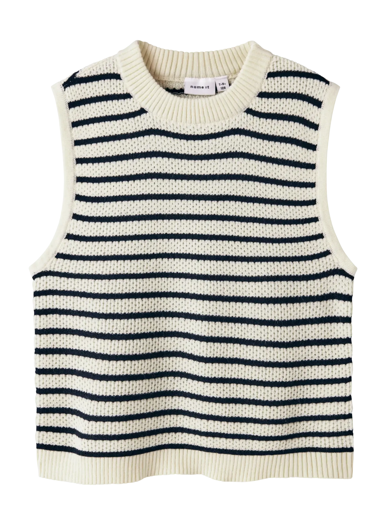 name it NKFFUMIKO SL LOOSE KNIT TOP - Žiūrėti viską - ANTIQUE WHITE / multi