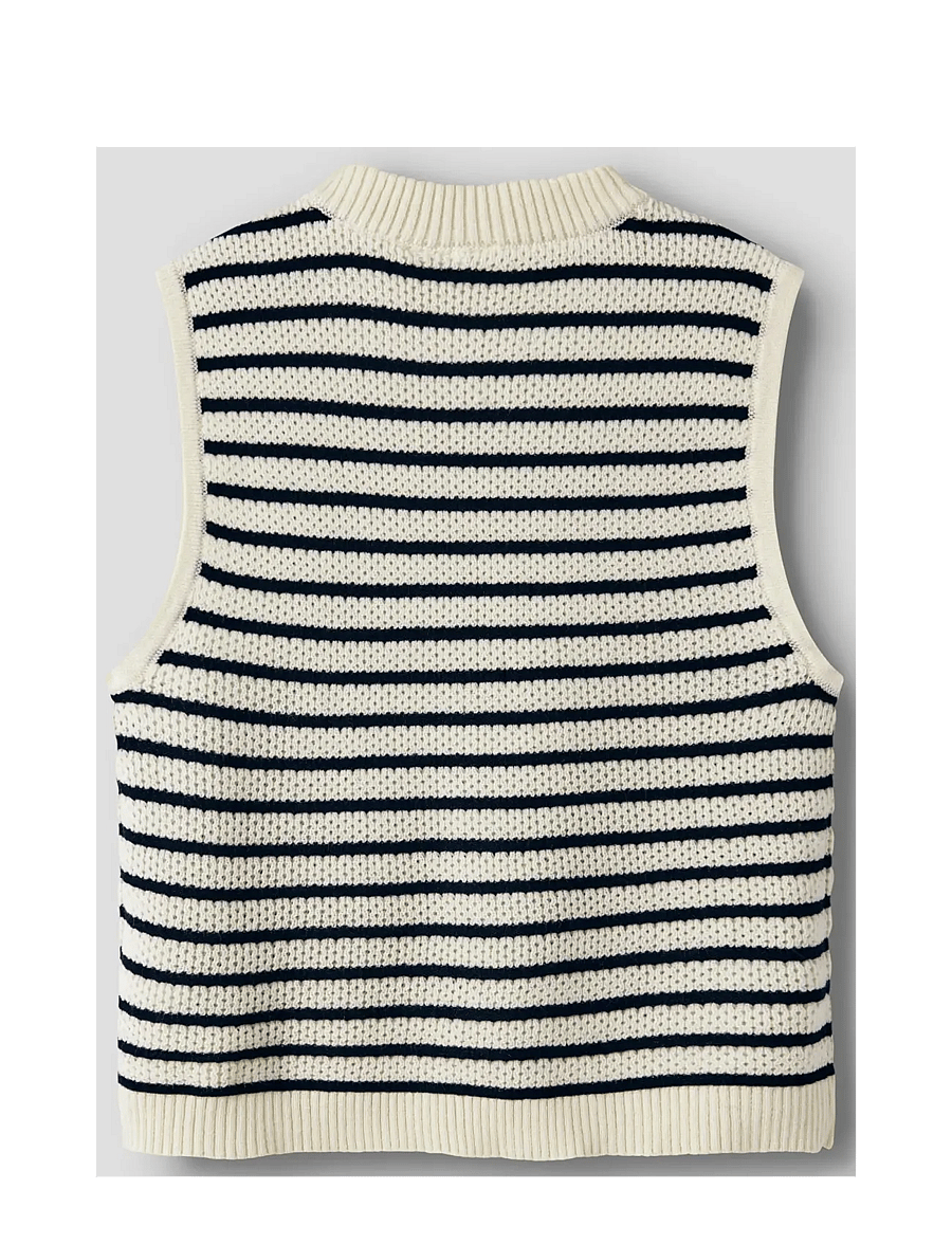 name it - NKFFUMIKO SL LOOSE KNIT TOP - västar - antique white - 1